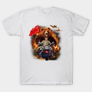 grizzly bear and Soviet Stalin in Epic battle T-Shirt